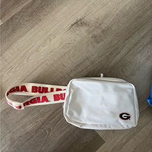 Georgia Bulldogs White Crossbody Bag